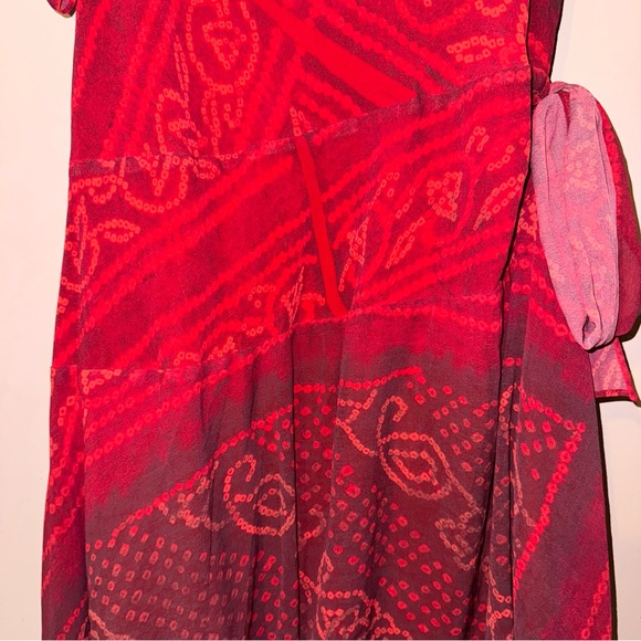 Free People Double Take Mini Dress Asymmetrical Red Sz XL - Picture 10 of 12